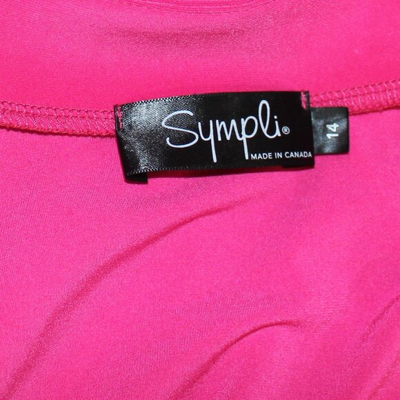 Sympli  Ladies Tunic Pink Zipped long  gorgeous sleeve made in Canada size 14 - Picture 4 of 6